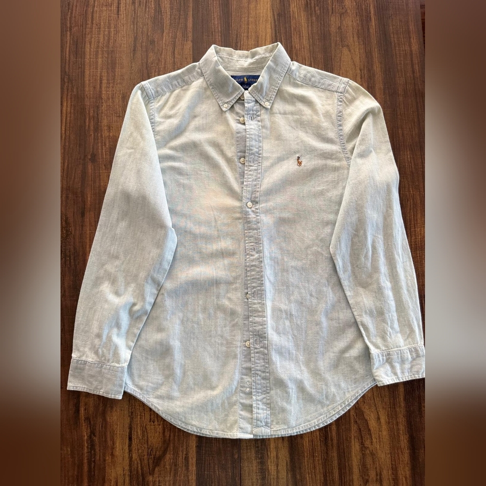Ralph Lauren Blue Casual Button Down Shirt Oxford Style